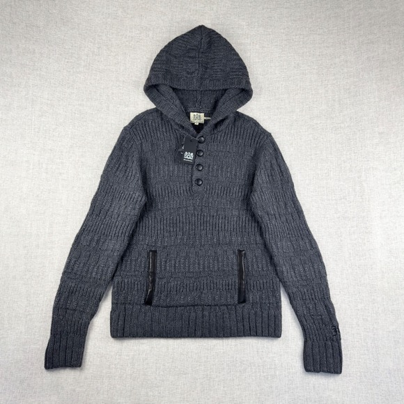 Juicy Couture Tops - Juicy Couture Maya Hoodie NWT Rare Knit Wool Alpaca Charcoal VTG Sz L Y2K 2000s‎